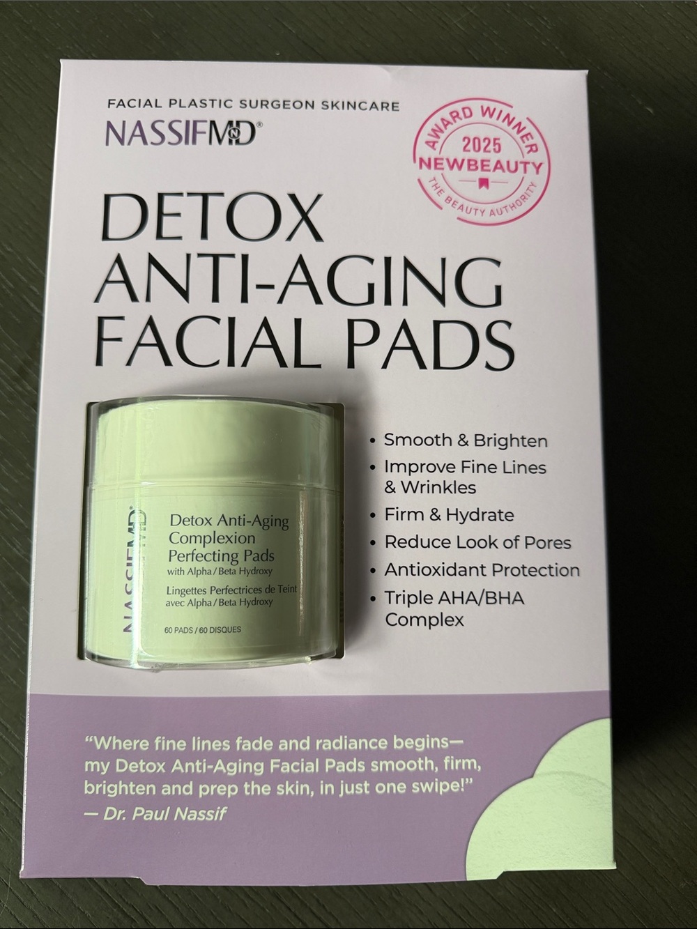 Dr Nassif MD Detox Anti-Aging Facial Pads - Light Green